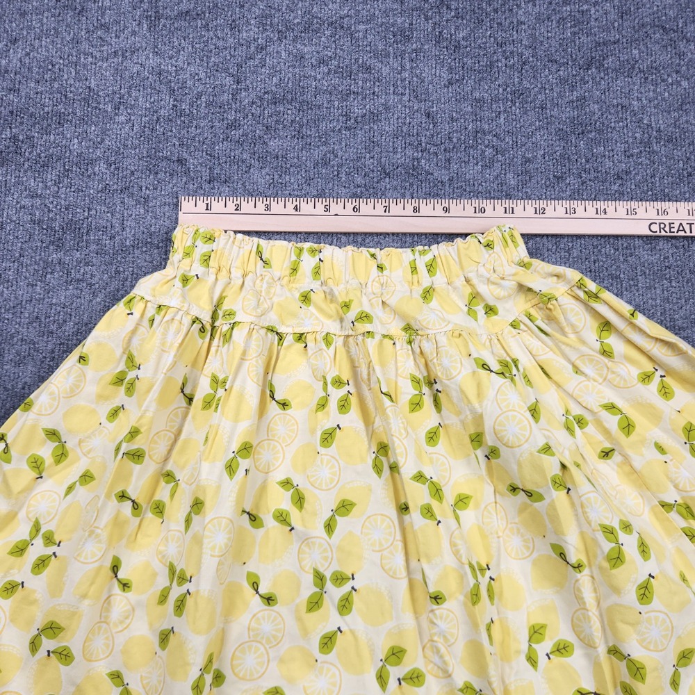Josiekat's Trunk Girls Yellow Lemon Citrus Print Elastic Waist Flared Skirt 12 - Picture 4 of 8